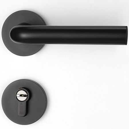 0871磨砂黑色太空铝室内门锁|分体静音锁|锁具批发价格55元(图)