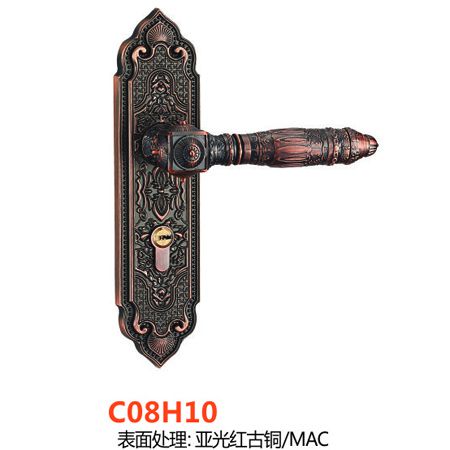 C08H10亚光红古铜58|高档室内门锁|指纹密码锁厂家|门锁厂家